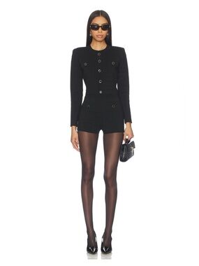 NWT Retrofête  Black TESNI METALLIC KNIT ROMPER XS